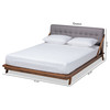 Baxton Studio Sante Mid-Century Grey Upholstered Wood King Size Platform Bed 156-9289
